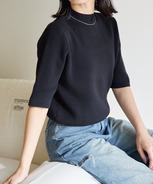 gemeil(ジェムイル)の「ハイネックリブニット(LA-317)(ニット/セーター・レディース・ホワイト/ベージュ/グレー/ブラック・MEDIUM/SMALL)」の3枚目の写真