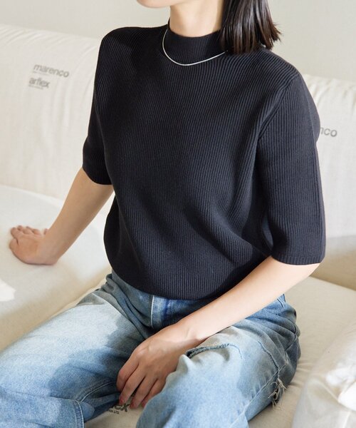 gemeil(ジェムイル)の「ハイネックリブニット(LA-317)(ニット/セーター・レディース・ホワイト/ベージュ/グレー/ブラック・MEDIUM/SMALL)」の5枚目の写真