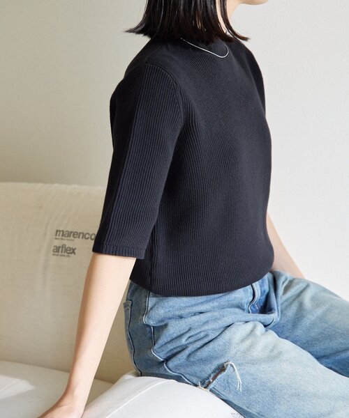 gemeil(ジェムイル)の「ハイネックリブニット(LA-317)(ニット/セーター・レディース・ホワイト/ベージュ/グレー/ブラック・MEDIUM/SMALL)」の7枚目の写真