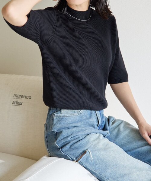 gemeil(ジェムイル)の「ハイネックリブニット(LA-317)(ニット/セーター・レディース・ホワイト/ベージュ/グレー/ブラック・MEDIUM/SMALL)」の8枚目の写真