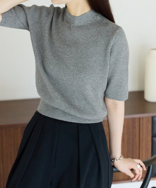 gemeil(ジェムイル)の「ハイネックリブニット(LA-317)(ニット/セーター・レディース・ホワイト/ベージュ/グレー/ブラック・MEDIUM/SMALL)」の9枚目の写真