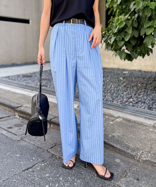 NOLLEY’S(ノーリーズ)の「《セットアップ対応》クロップドワイドパンツ(その他パンツ・レディース・チャコールグレー/ブルー系その他・38/36)」の1枚目の写真