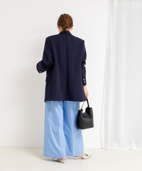 NOLLEY’S(ノーリーズ)の「《セットアップ対応》クロップドワイドパンツ(その他パンツ・レディース・チャコールグレー/ブルー系その他・38/36)」の12枚目の写真