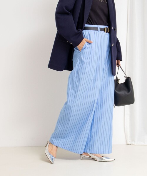 NOLLEY’S(ノーリーズ)の「《セットアップ対応》クロップドワイドパンツ(その他パンツ・レディース・チャコールグレー/ブルー系その他・38/36)」の13枚目の写真