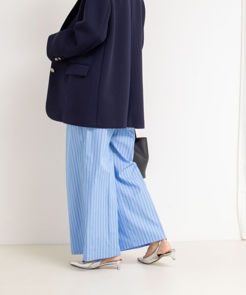 NOLLEY’S(ノーリーズ)の「《セットアップ対応》クロップドワイドパンツ(その他パンツ・レディース・チャコールグレー/ブルー系その他・38/36)」の14枚目の写真