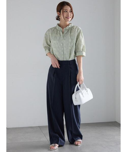 Te chichi（テチチ）の「リネンブレンドワイドパンツ（その他パンツ・レディース・ベージュ/ネイビー・F）」の18枚目の写真