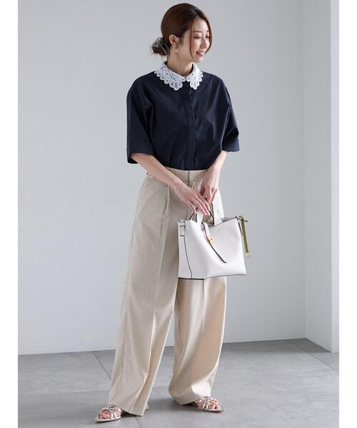 Te chichi（テチチ）の「リネンブレンドワイドパンツ（その他パンツ・レディース・ベージュ/ネイビー・F）」の13枚目の写真