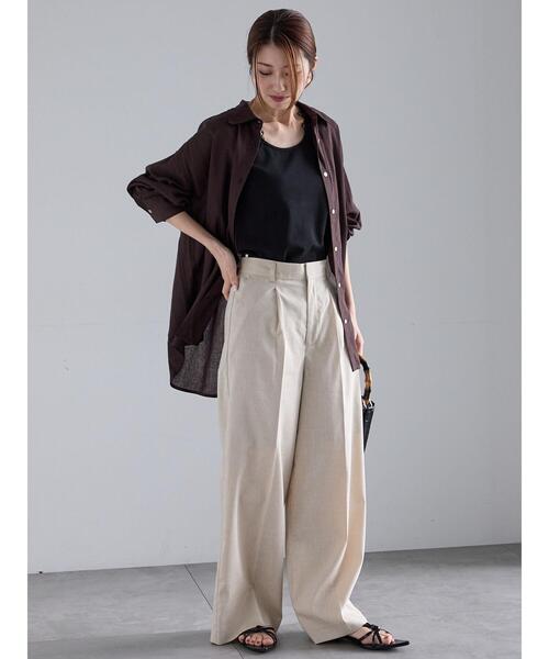 Te chichi（テチチ）の「リネンブレンドワイドパンツ（その他パンツ・レディース・ベージュ/ネイビー・F）」の17枚目の写真