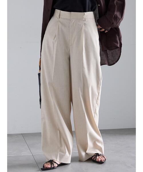 Te chichi（テチチ）の「リネンブレンドワイドパンツ（その他パンツ・レディース・ベージュ/ネイビー・F）」の6枚目の写真