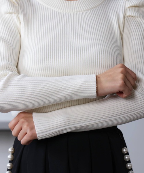 PICCIN PERLA(ピッチンペルラ)の「クリオネニット(ニット/セーター・レディース・オフホワイト/ブラック・M)」の19枚目の写真