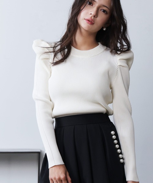 PICCIN PERLA(ピッチンペルラ)の「クリオネニット(ニット/セーター・レディース・オフホワイト/ブラック・M)」の3枚目の写真