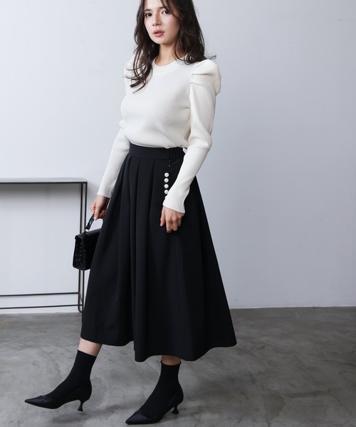 PICCIN PERLA(ピッチンペルラ)の「クリオネニット(ニット/セーター・レディース・オフホワイト/ブラック・M)」の8枚目の写真