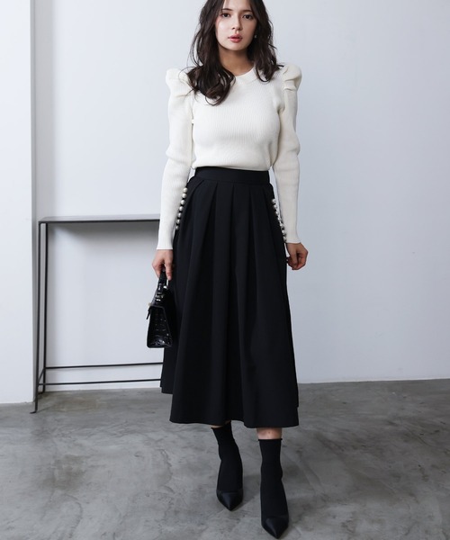 PICCIN PERLA(ピッチンペルラ)の「クリオネニット(ニット/セーター・レディース・オフホワイト/ブラック・M)」の7枚目の写真