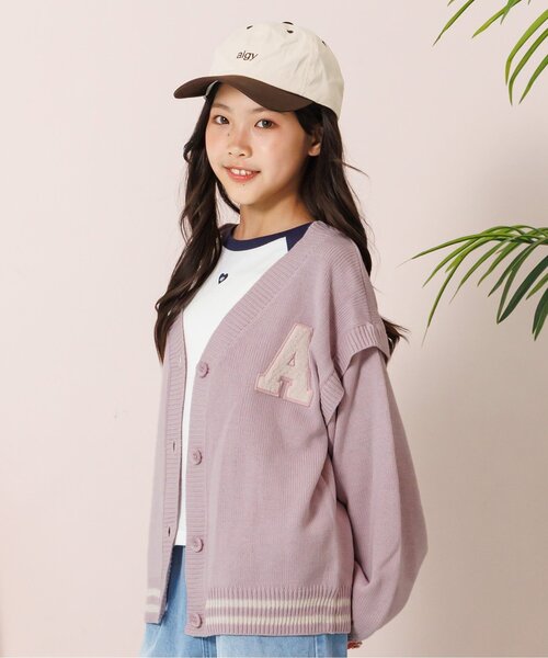 algy（アルジー）の「2WAY袖だぼニットカーデ（カーディガン/ボレロ・キッズ・ピンク/アイボリー/ネイビー・SMALL/MEDIUM/X-SMALL/XX-SMALL）」の3枚目の写真