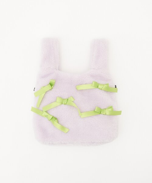 CIAOPANIC（チャオパニック）の「【HELLO.SANFRANCISCO/ハローサンフランシスコ】リボン付ファーバック（トートバッグ・レディース・ブラック/パープル/レッド/ブルー/オレンジ・FREE）」の19枚目の写真