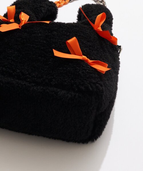 CIAOPANIC（チャオパニック）の「【HELLO.SANFRANCISCO/ハローサンフランシスコ】リボン付ファーバック（トートバッグ・レディース・ブラック/パープル/レッド/ブルー/オレンジ・FREE）」の16枚目の写真