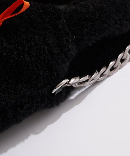 CIAOPANIC（チャオパニック）の「【HELLO.SANFRANCISCO/ハローサンフランシスコ】リボン付ファーバック（トートバッグ・レディース・ブラック/パープル/レッド/ブルー/オレンジ・FREE）」の6枚目の写真