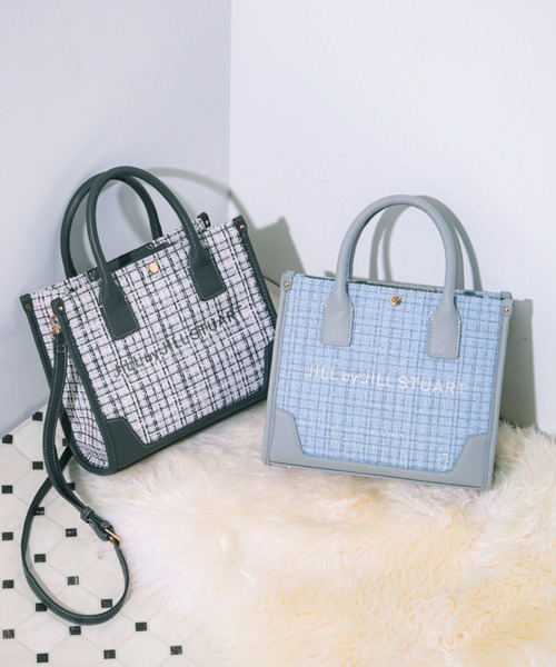 JILL by JILL STUART キャンバス ショルダーバッグ バイカラー JILL by JILLSTUART 2WAY FLOWER SHOULDER BAG BOOK WHITE