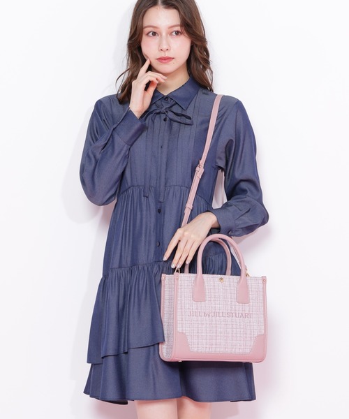 JILL by JILL STUART（ジルバイジルスチュアート）の「【WEB限定カラーあり】ツイードショルダートート（トートバッグ・レディース・ブルー/グレー/ピンク/ホワイト/ブラック・FREE）」の18枚目の写真