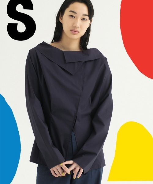 soduk（スドーク）の「big collar shirt（シャツ/ブラウス・レディース・ホワイト/ブルー/ネイビー・ONE SIZE）」の2枚目の写真