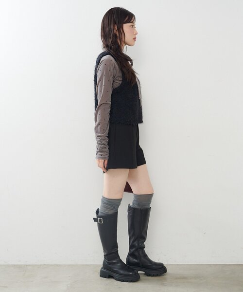 Kastane（カスタネ）の「【新色追加/レザー&スエード】ベルトロングブーツ（ブーツ・レディース・ブラウン/ダークブラウン/ブラック/ブラウン系その他・36/37/38）」の19枚目の写真