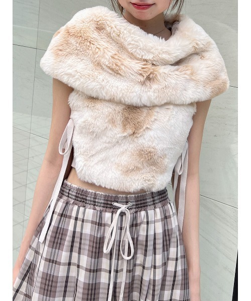 フェイクファーアメスリニットプルオーバー（ニット/セーター