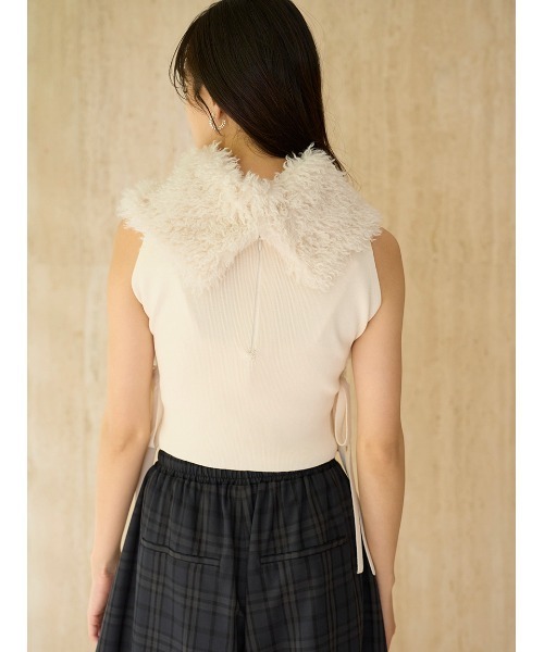 SNIDEL（スナイデル）の「フェイクファーアメスリニットプルオーバー（ニット/セーター・レディース・アイボリー/ライトブルー/マルチ・F）」の10枚目の写真