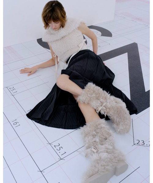 SNIDEL（スナイデル）の「フェイクファーアメスリニットプルオーバー（ニット/セーター・レディース・アイボリー/ライトブルー/マルチ・F）」の22枚目の写真