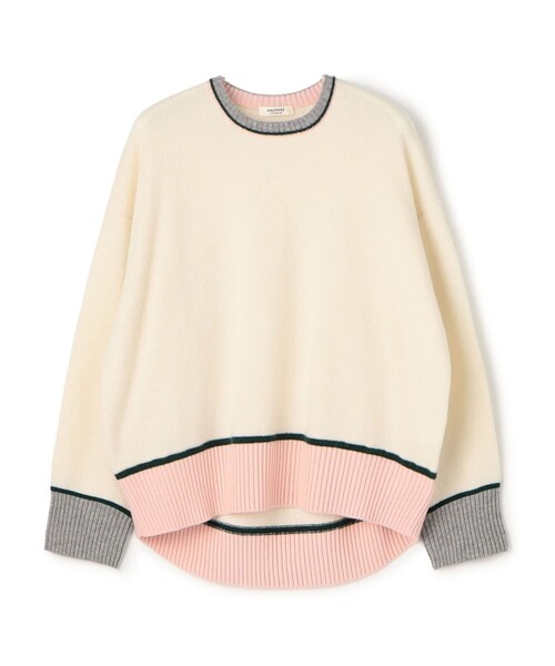 【フォロー割】 新品 MBE 総柄 ウール クルーネックニットプルオーバー 4 TOMORROWLAND - NZ LAMBS クルーネックプルオーバー ( ライト