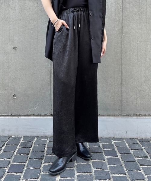 未使用 ason ブラックワイドレッグパンツ as on 未使用 ason ブラックワイドレッグパンツ as on - メルカリ