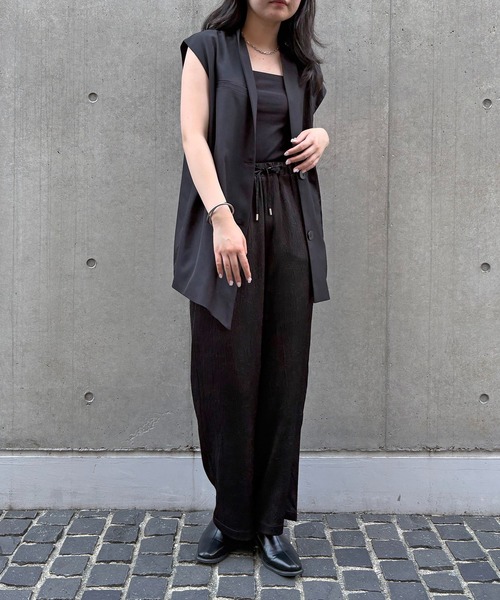 &g'aime(アンジェム)の「【&g'aime】サテンワイドパンツ Satin Wide-Leg Pants(スラックス・レディース・ブラウン/ベージュ/ブラック・FREE)」の10枚目の写真