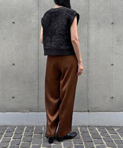 &g'aime】サテンワイドパンツ Satin Wide-Leg Pants（スラックス