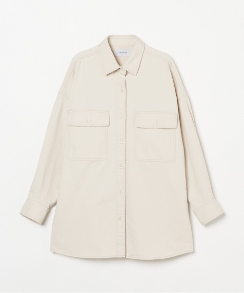HELIOPOLE(エリオポール)の「COTTON TWILL BIG SHIRT(シャツ/ブラウス・レディース・キャメル/アイボリー・36/38)」の4枚目の写真