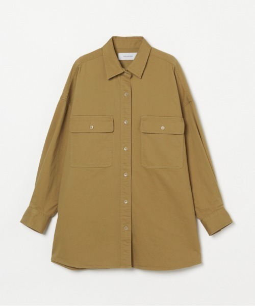 HELIOPOLE(エリオポール)の「COTTON TWILL BIG SHIRT(シャツ/ブラウス・レディース・キャメル/アイボリー・36/38)」の3枚目の写真