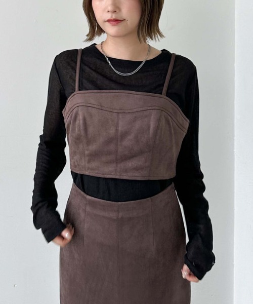 archives（アルシーヴ）の「スエードビスチェ（その他トップス・レディース・ブラウン/キャメル・MEDIUM）」の2枚目の写真