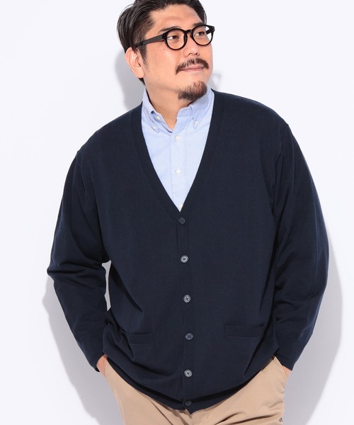 B&T CLUB（ビーティークラブ）の「B＆T CLUB (ビーアンドティークラブ) ふわかる ウォッシャブル 12G 天竺編み カーディガン（カーディガン/ボレロ・メンズ・ネイビー/ダークグレー/ブラック・5L/4L/3L）」の3枚目の写真
