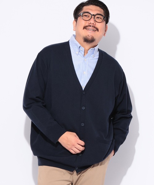B&T CLUB（ビーティークラブ）の「B＆T CLUB (ビーアンドティークラブ) ふわかる ウォッシャブル 12G 天竺編み カーディガン（カーディガン/ボレロ・メンズ・ネイビー/ダークグレー/ブラック・5L/4L/3L）」の15枚目の写真