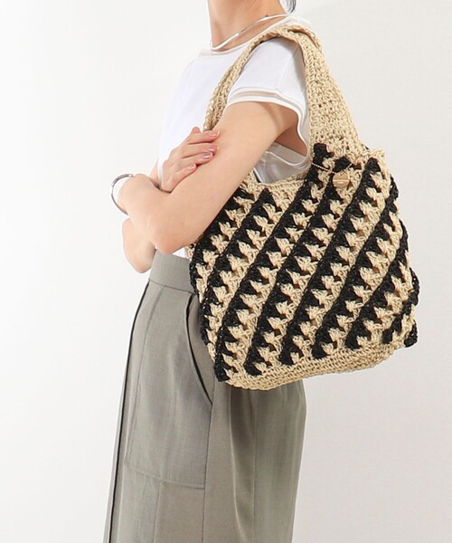 MICO COULIER(ミコクリエ)の「ペーパー柄編みクリテトートバッグ(トートバッグ・レディース・ブラウン系その他/ベージュ系その他・FREE)」の2枚目の写真