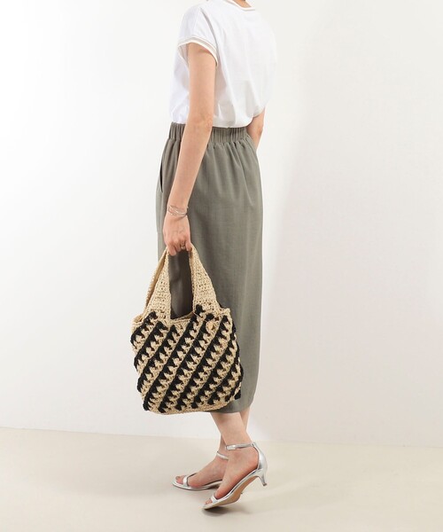 MICO COULIER(ミコクリエ)の「ペーパー柄編みクリテトートバッグ(トートバッグ・レディース・ブラウン系その他/ベージュ系その他・FREE)」の3枚目の写真