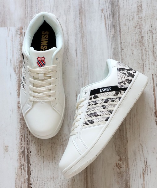 K-SWISS（ケースイス）の「【K-SWISS/ケースイス】シンセティックレザー コートスニーカー（スニーカー・メンズ・ブラック/ホワイト・25.5cm/26.0cm/26.5cm/27.0cm/27.5cm/28.0cm/25.0cm）」の7枚目の写真