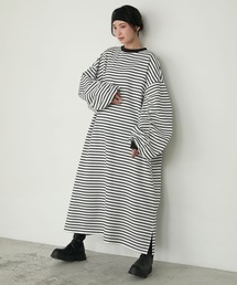 maku シルクコットン　ワンピース 長袖　ブラック MAF-253W-06140_M.jpg
