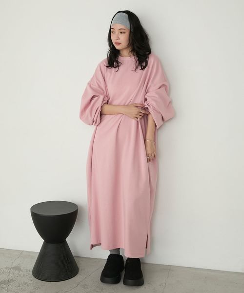 forksy.】エブリデイモンスターギャザースリーブポケットワンピース