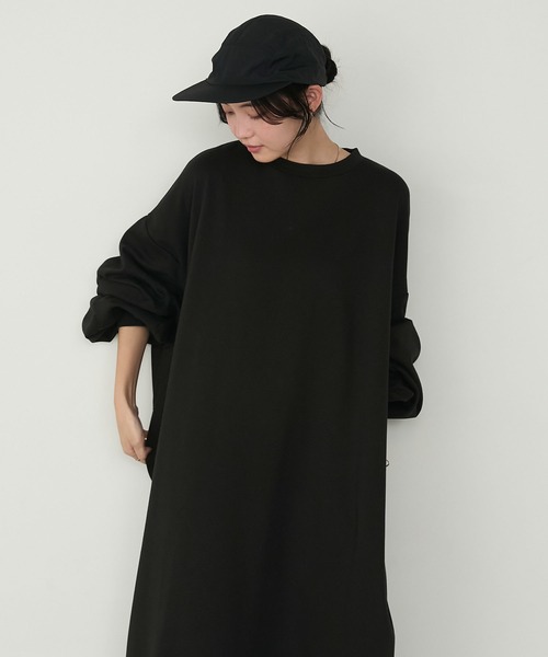 forksy.（フォルクシー）の「【forksy.】＜エブリデイシリーズ＞モンスターギャザースリーブポケットワンピース（ワンピース・レディース・ブラック系/スモークピンク/ブラック/ネイビー/杢グレー/オートミール/ホワイト×ブラック/チャコールグレー/ブラック系2・L/M）」の17枚目の写真