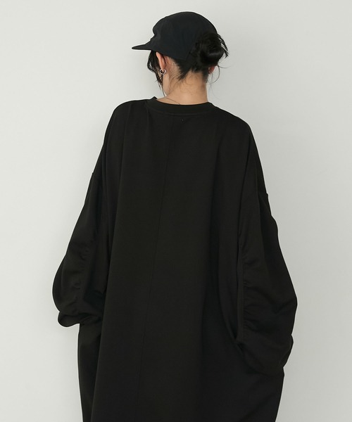 forksy.（フォルクシー）の「【forksy.】＜エブリデイシリーズ＞モンスターギャザースリーブポケットワンピース（ワンピース・レディース・ブラック系/スモークピンク/ブラック/ネイビー/杢グレー/オートミール/ホワイト×ブラック/チャコールグレー/ブラック系2・L/M）」の18枚目の写真