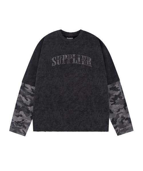 SUPPLIER（サプライヤー）の「ロングスリーブ｜Camouflage Layered Long Sleeve Tee｜SUPPLIER｜公式通販（Tシャツ/カットソー・メンズ・ブラック/カーキ・SMALL/MEDIUM/LARGE/X-LARGE）」の2枚目の写真