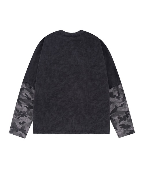 SUPPLIER（サプライヤー）の「ロングスリーブ｜Camouflage Layered Long Sleeve Tee｜SUPPLIER｜公式通販（Tシャツ/カットソー・メンズ・ブラック/カーキ・SMALL/MEDIUM/LARGE/X-LARGE）」の3枚目の写真