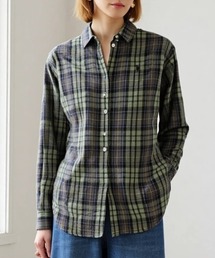 U.S. POLO ASSN./ユーエスポロアッスン Flannel Check Shirt/オーバーサイズ フランネル チェック ロゴ ワンポイント刺繍 レギュラーカラーシャツ/レディース