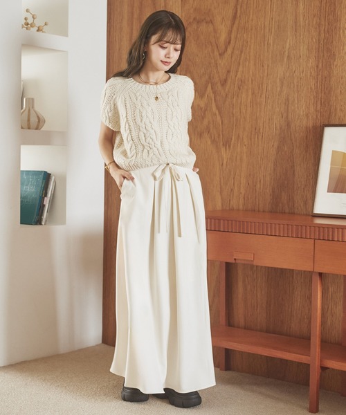 LAULEN(ローレン)の「wool blend cable puff knit /ウールブレンドケーブル編みパフニット(ニット/セーター・レディース・レッド/グレー/アイボリー・FREE)」の12枚目の写真