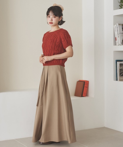LAULEN(ローレン)の「wool blend cable puff knit /ウールブレンドケーブル編みパフニット(ニット/セーター・レディース・レッド/グレー/アイボリー・FREE)」の17枚目の写真