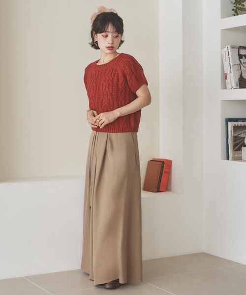 LAULEN(ローレン)の「wool blend cable puff knit /ウールブレンドケーブル編みパフニット(ニット/セーター・レディース・レッド/グレー/アイボリー・FREE)」の19枚目の写真